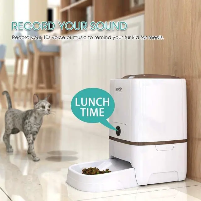 Alt view image 7 of 7 - Automatic Pet Feeder with Camera, 6L App Control Smart Feeder Cat Dog Food Dispenser, 2-Way Audio, Voice Remind, Video Record, 6 Meals a Day for Medium Large Cats Dogs, Compatible with Alexa