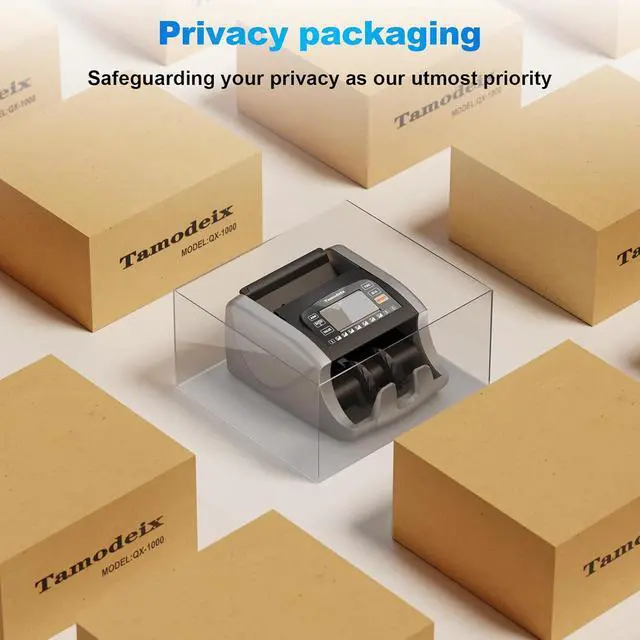 Alt view image 3 of 7 - Money Counter Machine Dollar, Euro, MXN(Plastic Bills) Bill Counter(Can't Count Mixed denominations), UV/MG/IR/DD/DBL/HLF/CHN Counterfeit Detection Money Counter with LCD Display