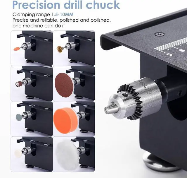 Alt view image 2 of 7 - 100W Mini Table Saw Desktop Electric Saw Cutter 7-Speed Angle Adjustable Lift Blade 0-0.63in(0-16mm) Cutting Depth with Blade Flexible Shaft for DIY Hobby Wood Plastic Acrylic Cutting