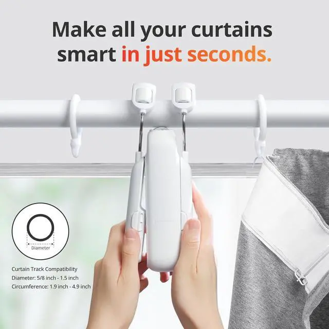 Alt view image 2 of 7 - Automatic Curtain Opener - Bluetooth Remote Control Smart Curtain with App/Timer, Upgraded High-Performance Motor, Add  Hub to Work with Alexa, Google Home, HomeKit
