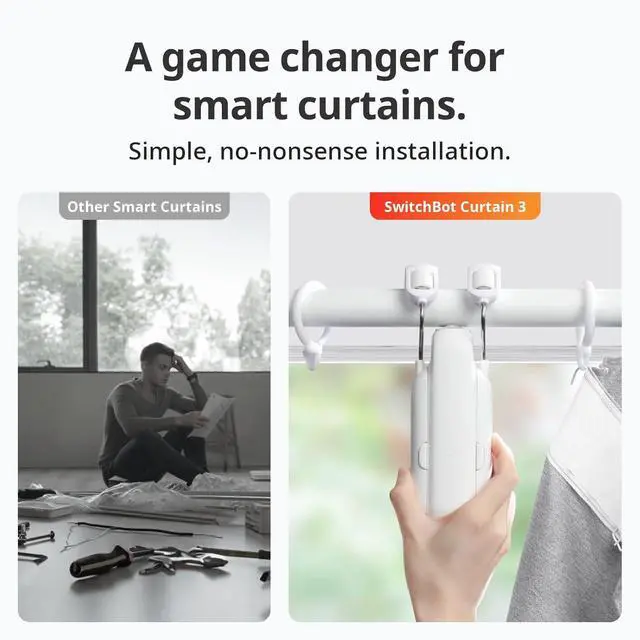 Alt view image 3 of 7 - Automatic Curtain Opener - Bluetooth Remote Control Smart Curtain with App/Timer, Upgraded High-Performance Motor, Add  Hub to Work with Alexa, Google Home, HomeKit