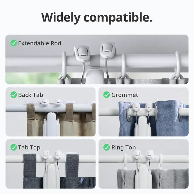 Alt view image 4 of 7 - Automatic Curtain Opener - Bluetooth Remote Control Smart Curtain with App/Timer, Upgraded High-Performance Motor, Add  Hub to Work with Alexa, Google Home, HomeKit