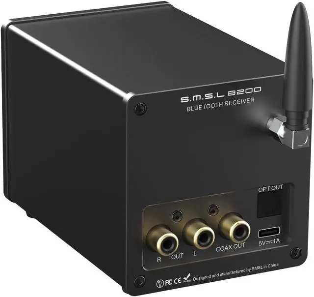 Alt view image 2 of 7 - SMSL B200 der Receiver Bluetooth 5.1 Audio Preamplier CS43131 Chip RCA Output Coaxial Optical Output USB Input