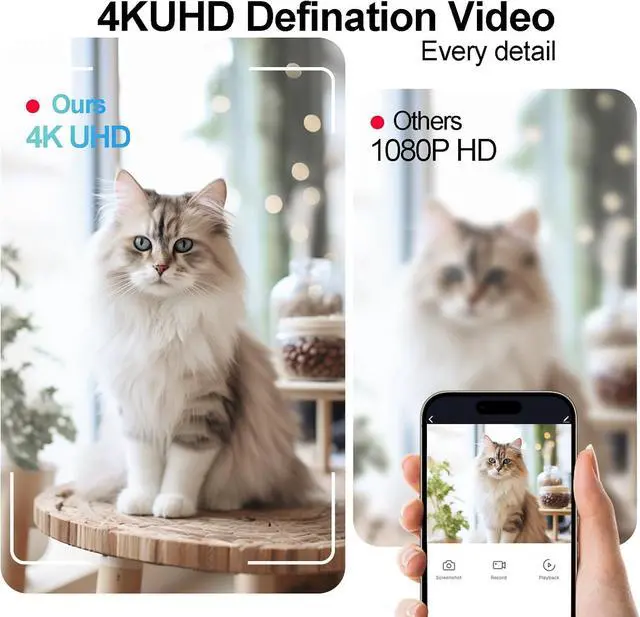 Alt view image 5 of 7 - 4K Clock Camera Mini Wi Cam with Night Vision Wireless Smart Clock Security Pet Monitor Support App Remote & Motion Detection -No Audio