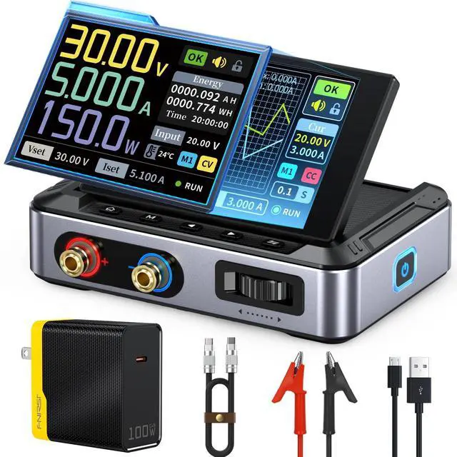 Main image of DPS-150 DC Power Supply Variable, 0-30V 0-5A Adjustable DC CNC Power Supply with 4-Digit IPS Display, <20mV Power Ripple, PD/QC/DC Input, PC Programmable Regulated Switching Power Supply