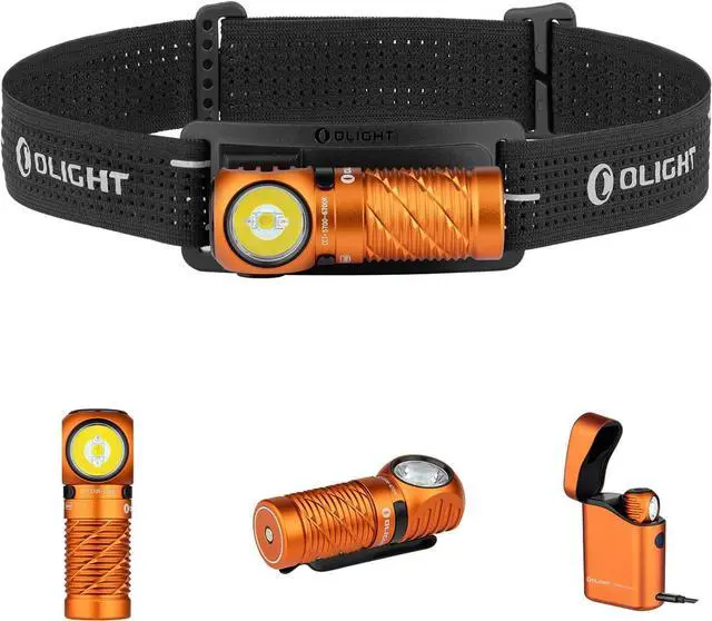 Main image of Perun 3 Mini Premium Headlamp 1250 Lumens Flashlight with Type-C Charging Box, Rechargeable Headlight with Red Light Option,Perfect for Working, Hiking, Camping and Climbing (Orange)