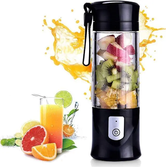 Main image of Portable Blender, Cordless Mini Personal Blender Juicer Cup, Single Serve Fruit Mixer, Small Travel Blender for Shakes and Smoothies, with 4000mAh USB Rechargeable Battery, 420ml, BPA-Free (Black)