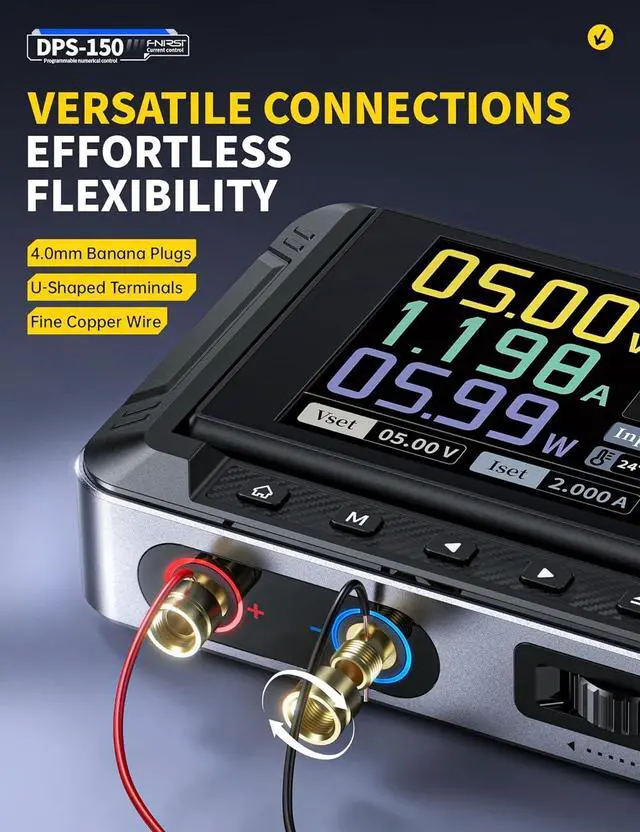 Alt view image 7 of 7 - DPS-150 DC Power Supply Variable, 0-30V 0-5A Adjustable DC CNC Power Supply with 4-Digit IPS Display, <20mV Power Ripple, PD/QC/DC Input, PC Programmable Regulated Switching Power Supply