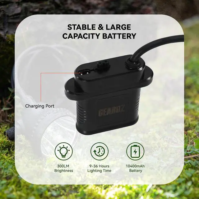 Alt view image 5 of 7 - 10W LED Coon Hunting Lights for Prer Coyote Hog, 55000 LUX Super Bright Hunting Headlamp Rechargeable, IPX5 Waterproof White Light & Red/Green Optical lters, 5 Position Switch Soft Cap