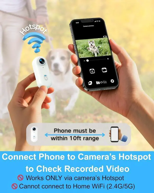 Alt view image 5 of 7 - Cat Camera Collar with Phone APP, 1080P HD Video Recording, XS/M-Size Pet POV Cam for Dogs & Big Cats, Cordless Pet Collar Cameras with APP Viewing (XS-Collar)