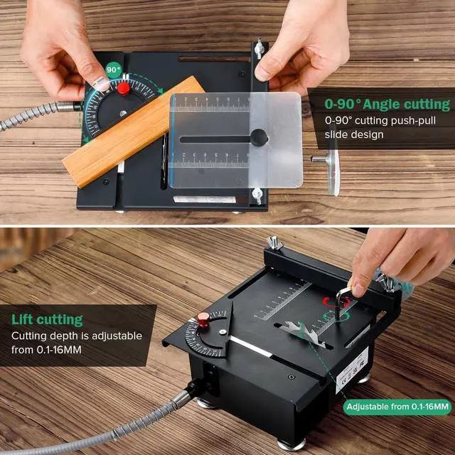 Alt view image 5 of 7 - Mini Multi Functional Table Saw, mini Table Saws for Crafts, Portable Mini Desktop Electric Saw for Wood Cutting, Height & Angle Adjustable with More Accessories, for Wood, Plastic Acrylic Cutting
