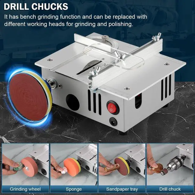 Alt view image 5 of 7 - Mini table Saw,mini Table Saws for Crafts, Mini Multi Functional Table Saw, Dual-motor control for cutting, grinding,engraving and drilling.Speed & Angle Adjustable,for Wood/PCB/Acrylic/Plastic