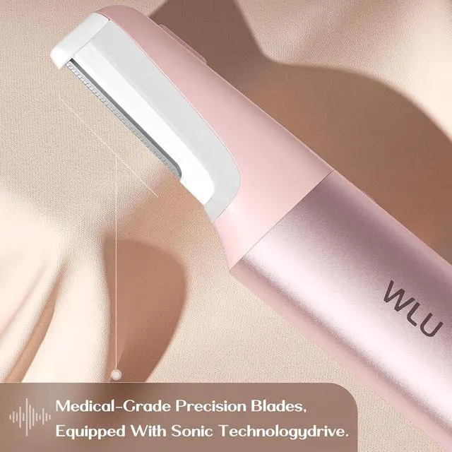 Alt view image 5 of 7 - Dermaplane Razor for Women Face with 10 Replaceable Blades, Dermaplaning Tool for Face to Remove Facial Hair & Peach Fuzz, Sonic Dermaplaning Tool for Women, Dermaplane Razor(Pink)