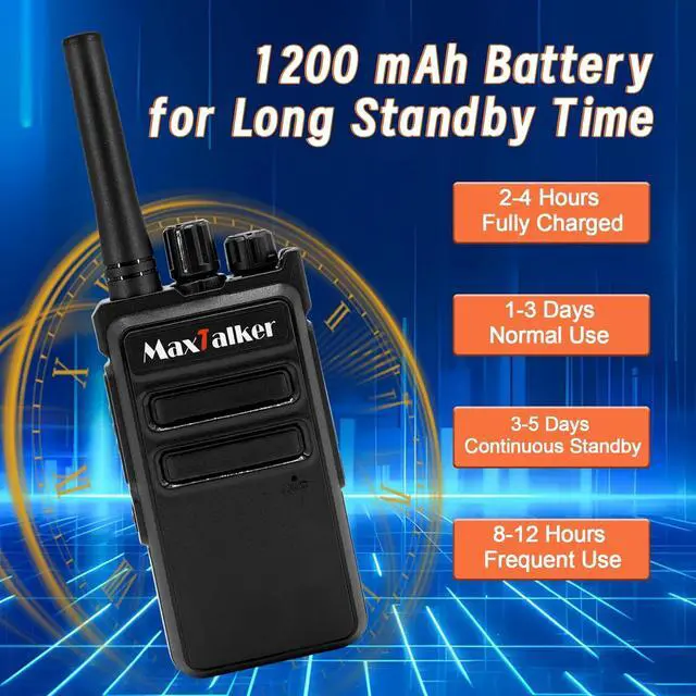 Alt view image 4 of 7 - MT-5X Walkie Talkies Long Range for Adults, FRS Radios Walkie Talkie with Conduit Earpiece, Walkie Talkies Rechargeable Type-C Charging Battery, Two Way Radio for Hiking, School10 Pack
