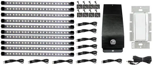 Main image of LED Hardwire Kitchen Light Kit 12V 10 Panels Dimmable LED System Included Warm White 3000 K Pro Series Ambient LED Lighting 40W Electronic Transformer