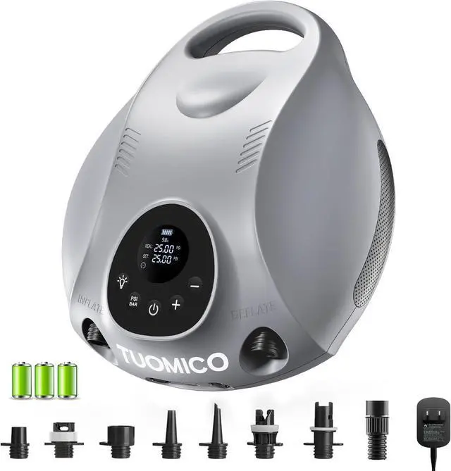 Main image of Truely Portable Paddle Board Pump 25 PSI High Pressure Sup Air Pump,4 Minutes Fast Inflation, 74WH Rechargeable Battery Powered Electric Air Pump for Inflatable Kayak Boat Float Tent