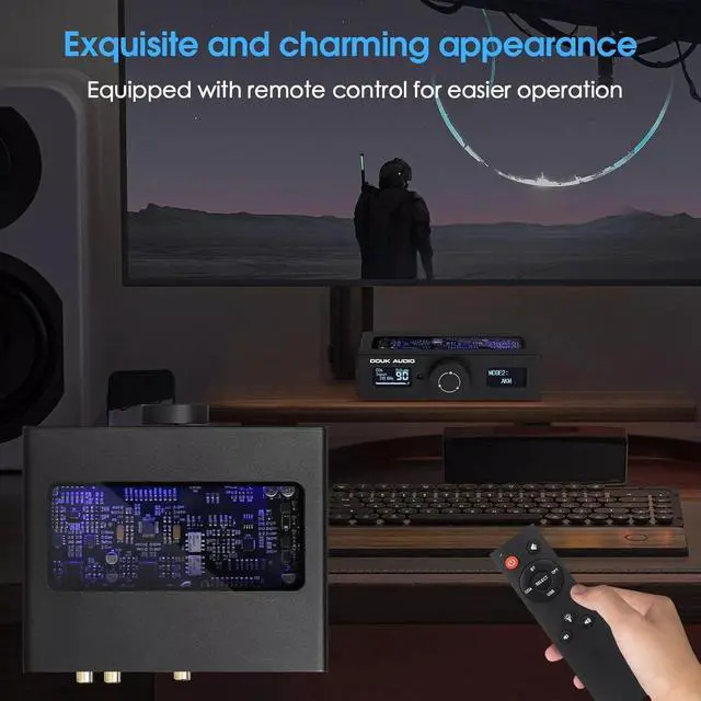 Alt view image 5 of 7 - Q11 Digital to Analog Audio Converter, Hi USB DAC Adapter ESS9038 + AK4493 with Coacial/Optical/PC-USB Inputs & RCA/AUX Outputs DSD256