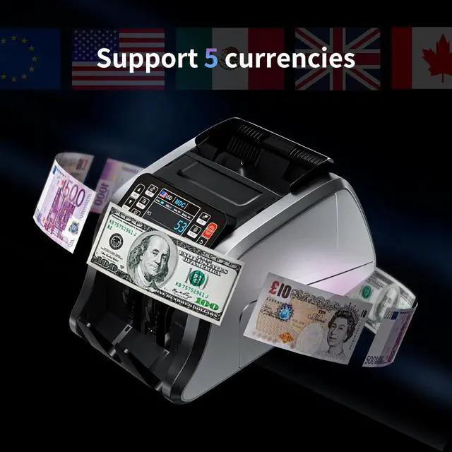 Alt view image 4 of 7 - N60 Money Counter Machine Mixed Denominations, Cash Counter with 3.5 HD Dual TFT Display, UV/MG/IR/DD Counterfeit Detection, Printer-Ready Bill Counting Machine for Business, Upgraded Version