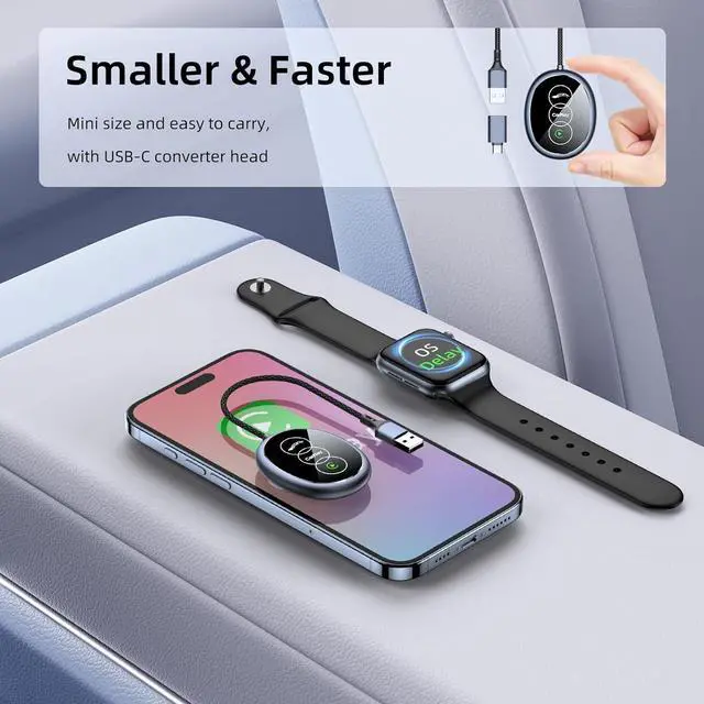 Alt view image 2 of 7 - Wireless CarPlay Adapter for iPhone, 2025 Upgraded Converts Wired to Wireless, Plug and Play Mini Car Play, Built-in CarPlay, Coatie with iPhone iOS 10+ and 2016+ Cars