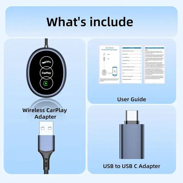 Alt view image 7 of 7 - Wireless CarPlay Adapter for iPhone, 2025 Upgraded Converts Wired to Wireless, Plug and Play Mini Car Play, Built-in CarPlay, Coatie with iPhone iOS 10+ and 2016+ Cars