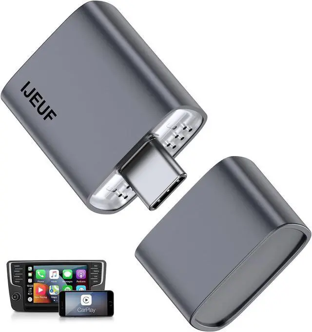 Main image of Wireless CarPlay Adapter for iPhone 2025 Upgrade, Converts Factory Wired to Wireless, No Delay, Stae Connection, Mini Carplay Wireless Adapter for iOS 10+ and Car from 2018+,USB/Type C