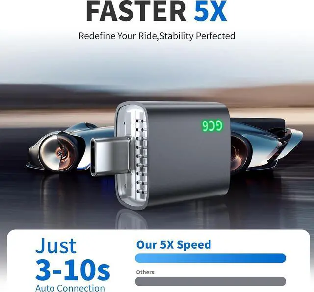 Alt view image 3 of 7 - Wireless CarPlay Adapter for iPhone 2025 Upgrade, Converts Factory Wired to Wireless, No Delay, Stae Connection, Mini Carplay Wireless Adapter for iOS 10+ and Car from 2018+,USB/Type C