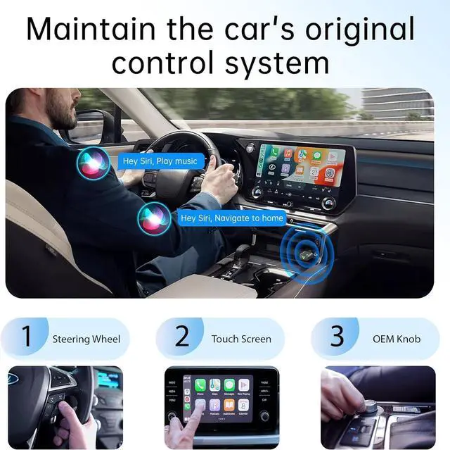 Alt view image 7 of 7 - Wireless CarPlay Adapter for iPhone 2025 Upgrade, Converts Factory Wired to Wireless, No Delay, Stae Connection, Mini Carplay Wireless Adapter for iOS 10+ and Car from 2018+,USB/Type C