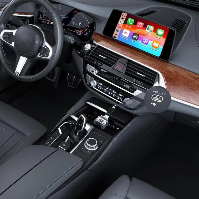 Alt view image 7 of 7 - Wireless CarPlay Adapter for iPhone (2025 Upgraded) - Multi-User Seamless Connection for Convert Wired to Wireless Car Play Adapter - No Latency from iOS 10+ to Screen w/USB C (White)