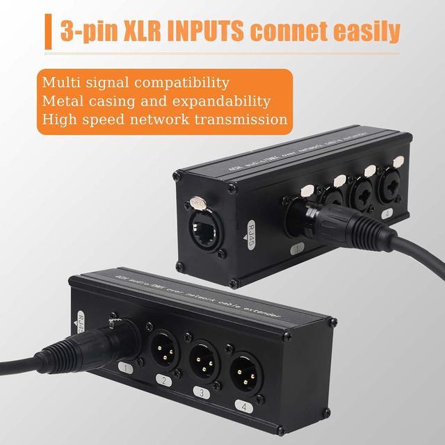 thumbnail image 2 of CERRXIAN 4 Channel Multi Snake 3Pin XLR Female To Ethercon-Compatible RJ45 Cat5/Cat6 Ethernet Breakout For ​Live Stage Audio, Sound, Lighting, Audio Recording Studio - 2.6FT 2 of 11