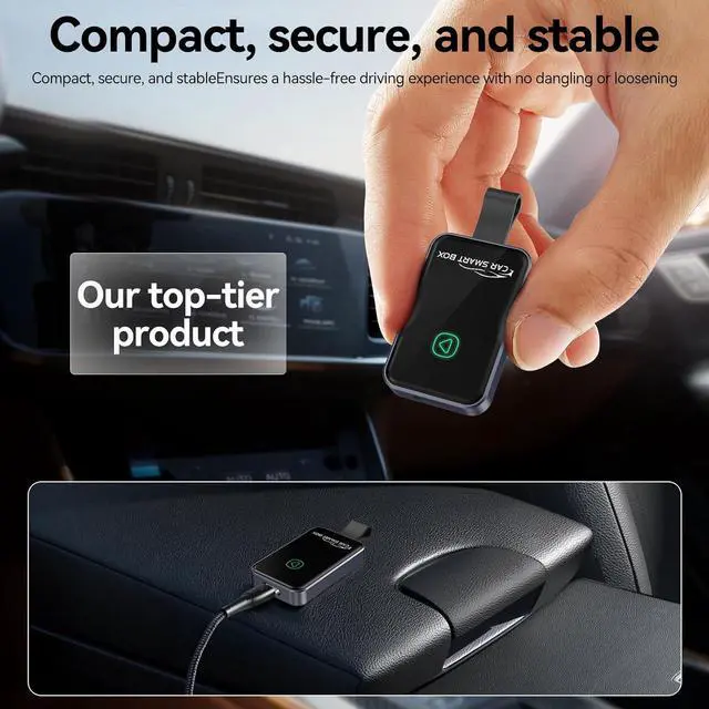 Alt view image 2 of 7 - Wireless CarPlay Adapter for iPhone, Convert Factory Wired to Wireless, Auto Connect, Zero Delay, Supports Voice Assistant, Coatie with Cars with OEM Wired CarPlay & iOS 10+