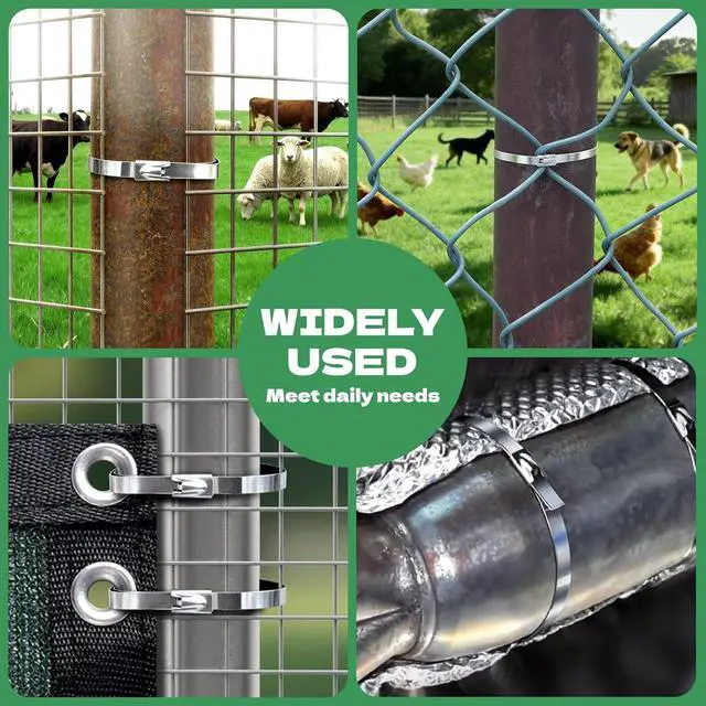 Alt view image 7 of 7 - Stainless Steel Cae Tie Gun, Special Tool For Fastening And Cutting Metal Zip Ties, With 150pcs 11.8in Uv Rstant Heavy Duty Cae Ties For Fence haust Pipe Outdoor.