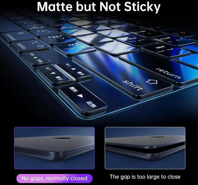 Alt view image 4 of 7 - for MacBook Pro 16 inch Case M4 2025 2024-2021 M3 M2 M1 Pro/Max [Same as Bare MacBook] Protective Hard Shell + Laptop Keyboard Cover - Matte Clear