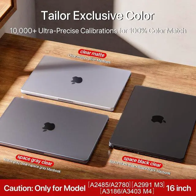 Alt view image 5 of 7 - for MacBook Pro 16 inch Case M4 2025 2024-2021 M3 M2 M1 Pro/Max [Same as Bare MacBook] Protective Hard Shell + Laptop Keyboard Cover - Matte Clear