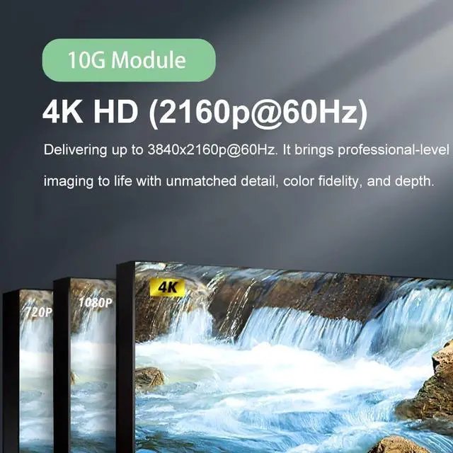 Alt view image 5 of 7 - Mini 4K HDMI Fiber tender with RS232 & Audio, 10.2Gbps Zero Delay Lossless Video Signal Up to 20km, Single-Mode Fiber Optic Converter for Home Theater & Large Screen Display