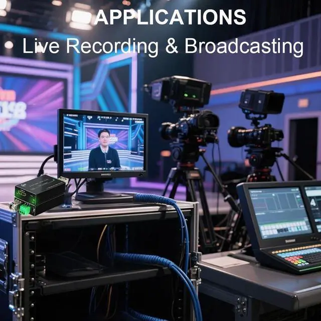 Alt view image 6 of 7 - Mini 4K HDMI Fiber tender with RS232 & Audio, 10.2Gbps Zero Delay Lossless Video Signal Up to 20km, Single-Mode Fiber Optic Converter for Home Theater & Large Screen Display