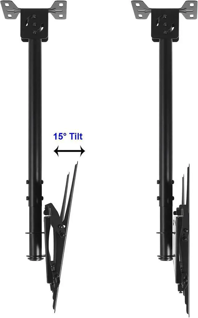 Alt view image 4 of 7 - Ceiling TV Mount for 37-86 Inch TVs, Max 165lb, VESA 600 and Full 64" tension Supports Newer Displays up to 100", Brat Mounts Flat, Vaulted or in-Ceiling, 360 Swivel and 15 Degree Tilt