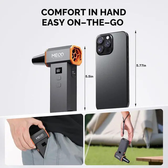 Alt view image 7 of 7 - Electric Air Duster 220,000 RPM 100 Stepless Levels, Brushless Motor & LED Display Cordless Air Duster with Cleaning Kit, Mini Dust ower for PC, Keyboard, Car, Home & Outdoor