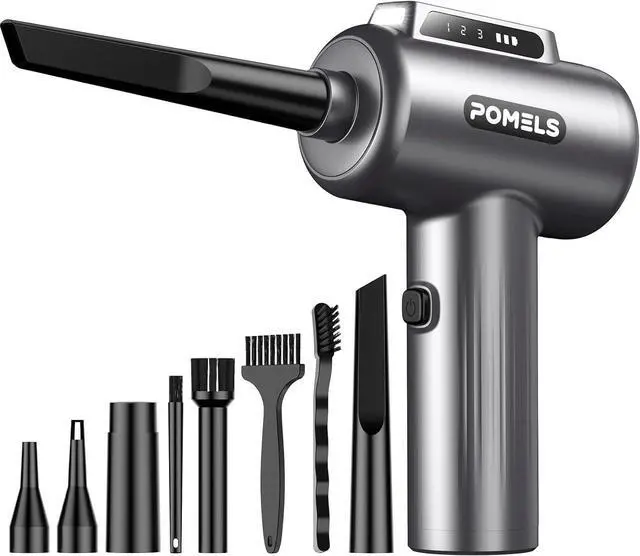 Main image of Coressed Air Duster, New Ultra-Powerful Electric Air Duster with LED Light, 3-Speed Adjustae, Rechargeae Cordless Mini ower for Couter, Keyboard, Car, PS5, Outdoor & Home Cleaning