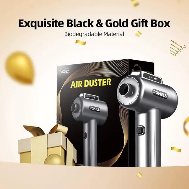 Alt view image 2 of 7 - Coressed Air Duster, New Ultra-Powerful Electric Air Duster with LED Light, 3-Speed Adjustae, Rechargeae Cordless Mini ower for Couter, Keyboard, Car, PS5, Outdoor & Home Cleaning