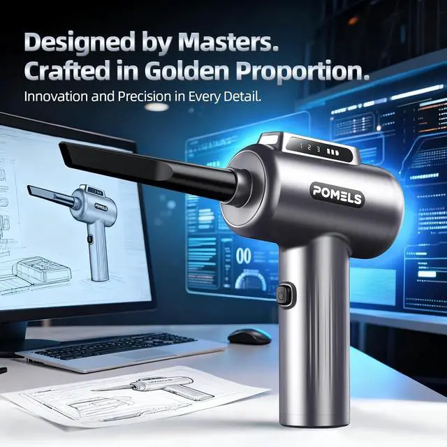 Alt view image 5 of 7 - Coressed Air Duster, New Ultra-Powerful Electric Air Duster with LED Light, 3-Speed Adjustae, Rechargeae Cordless Mini ower for Couter, Keyboard, Car, PS5, Outdoor & Home Cleaning