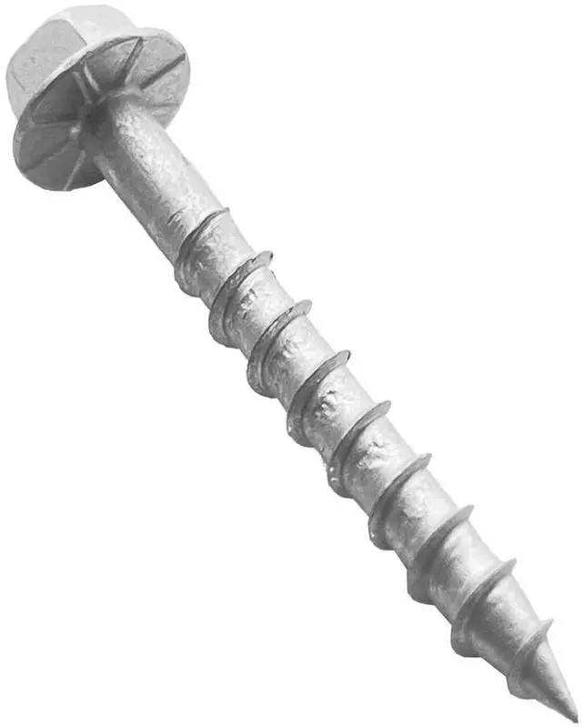 Main image of Connector Screws, #9 x 1-1/2" Heavy-Duty Joist Hanger Screws, 1/4" H Head with 0.370"-Dia, Replace 9112R500 10D Nails, Prem-Galvanized, Corrosion-Rstant and Wear-Rstant. (500-Qty)