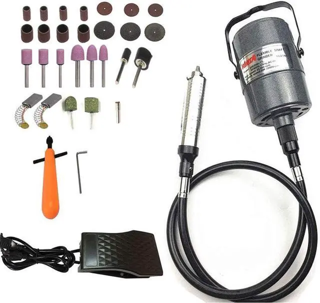 Main image of Fl Shaft Grinder Carver Rotary Tool Hanging Carving Multi-function Metalworking Tools, Foot Pedal Control, 30pcs, for carving, buffing, drilling, polishing, sanding, cutting, cleaning