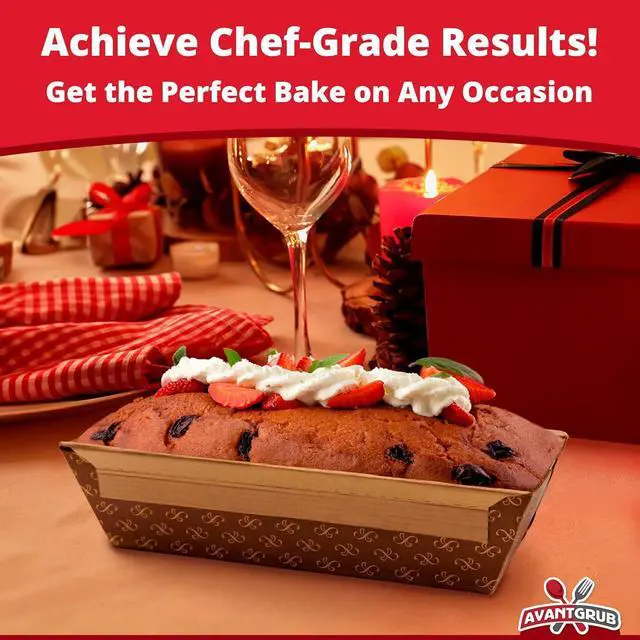 Alt view image 6 of 7 - Chef-Grade Elegant 1Lb Paper Loaf Pans 50 Pk. Best Disposable Bakeable Kraft Pan Supply for Baking Bread, Small Meatloaf, on Bundt Cake, Sweets for Holiday Gifts, Bake Sales or Fundraiser.