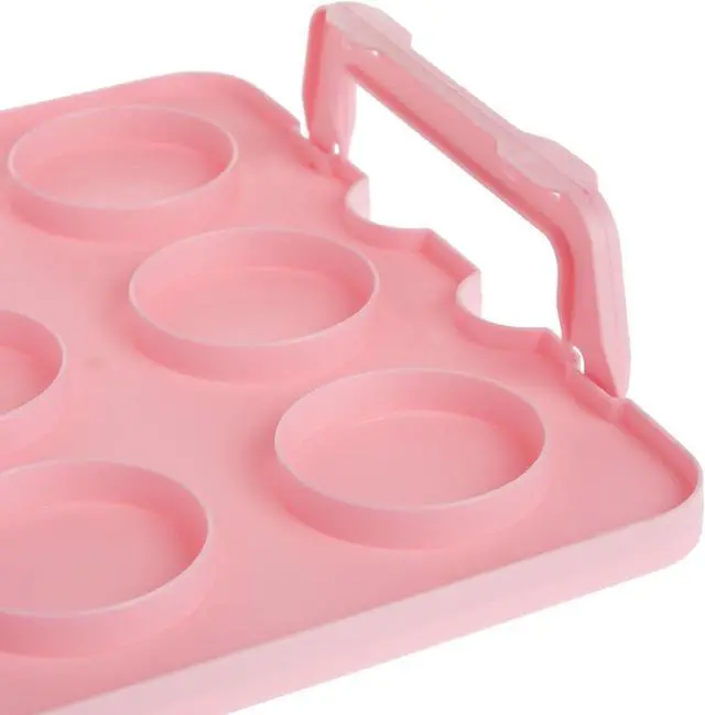 Alt view image 5 of 7 - 3-Tier Cupcake Carrier - Airtight Plastic Container for Baking - Stackable Cupcake Containers & Removable Trays - Portable Cake Transport Holder - Holds 36, Pink, 13.5"x10.25"x10.75"
