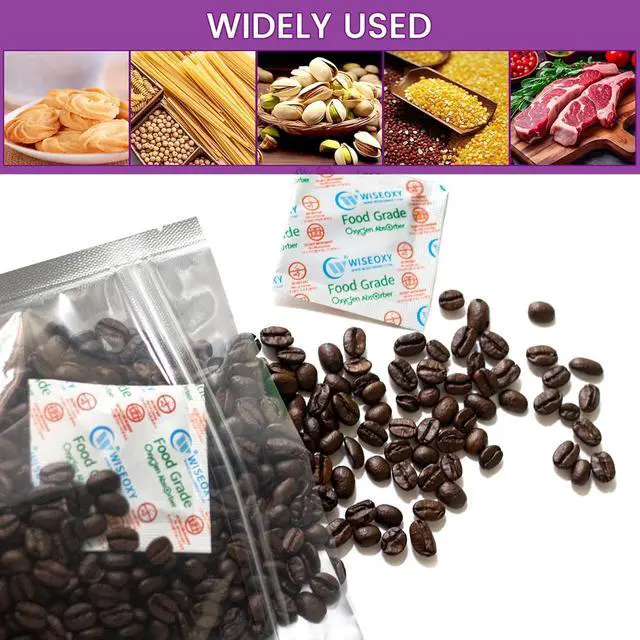 Alt view image 4 of 7 - 120pcs Mylar Bags for Food Storage with Oxygen Absorbers 300cc 500cc (50 Packs Each), Resealable Pouches 4 Sizes Mix Bundle 30 Each (10x14, 7x10, 5x7, 4x6 Inches), Stand Up with Clear Window