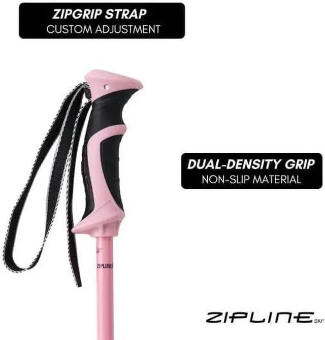 Alt view image 2 of 6 - Zipline Lollipop 14.0 Graphite Carbon Composite Ski Poles  Lightweight, Durable, All-Mountain  Ergonomic Grip, Vibration Dampening, Ideal for Groomers and Freestyle. Choice of Skiers