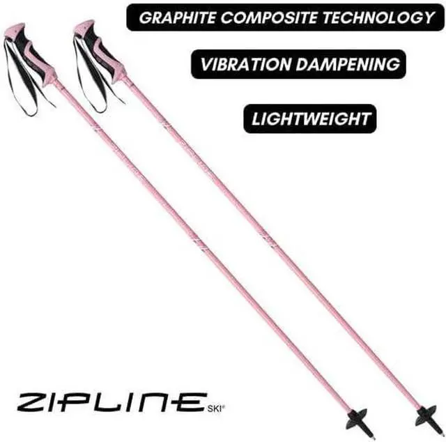 Alt view image 3 of 6 - Zipline Lollipop 14.0 Graphite Carbon Composite Ski Poles  Lightweight, Durable, All-Mountain  Ergonomic Grip, Vibration Dampening, Ideal for Groomers and Freestyle. Choice of Skiers