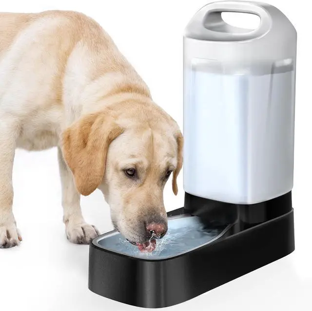Main image of Automatic Dog Water Bowl Dispenser - 2.4 Gallon Stainless Steel Gravity Pet Water Feeder with Ergonomic Handle Design Anti Splash Drinking Bowl Without Filter Easy to Clean Multi Pet Use
