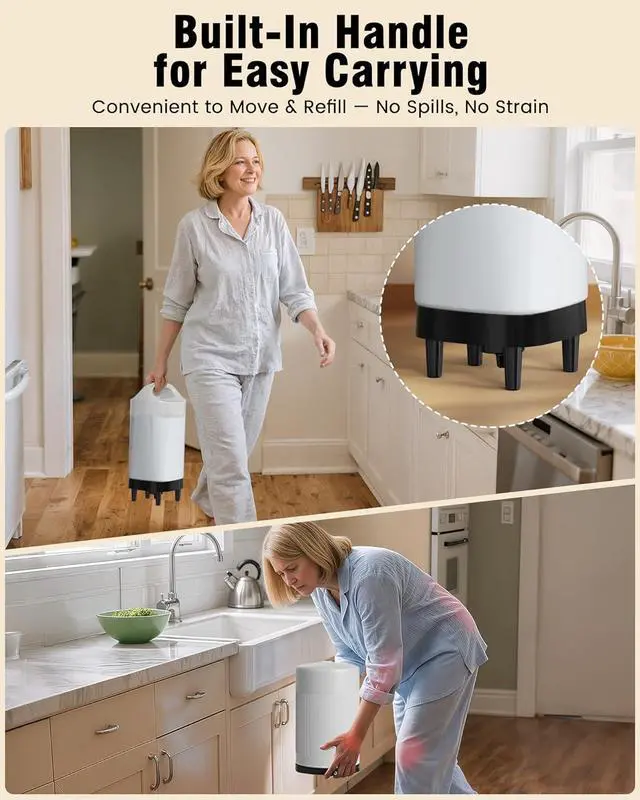 Alt view image 3 of 7 - Automatic Dog Water Bowl Dispenser - 2.4 Gallon Stainless Steel Gravity Pet Water Feeder with Ergonomic Handle Design Anti Splash Drinking Bowl Without Filter Easy to Clean Multi Pet Use