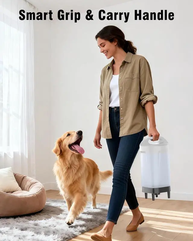 Alt view image 2 of 7 - Automatic Dog Water Bowl Dispenser - 2.4 Gallon Stainless Steel Gravity Pet Water Feeder with Ergonomic Handle Design Anti Splash Drinking Bowl Without Filter Easy to Clean Multi Pet Use